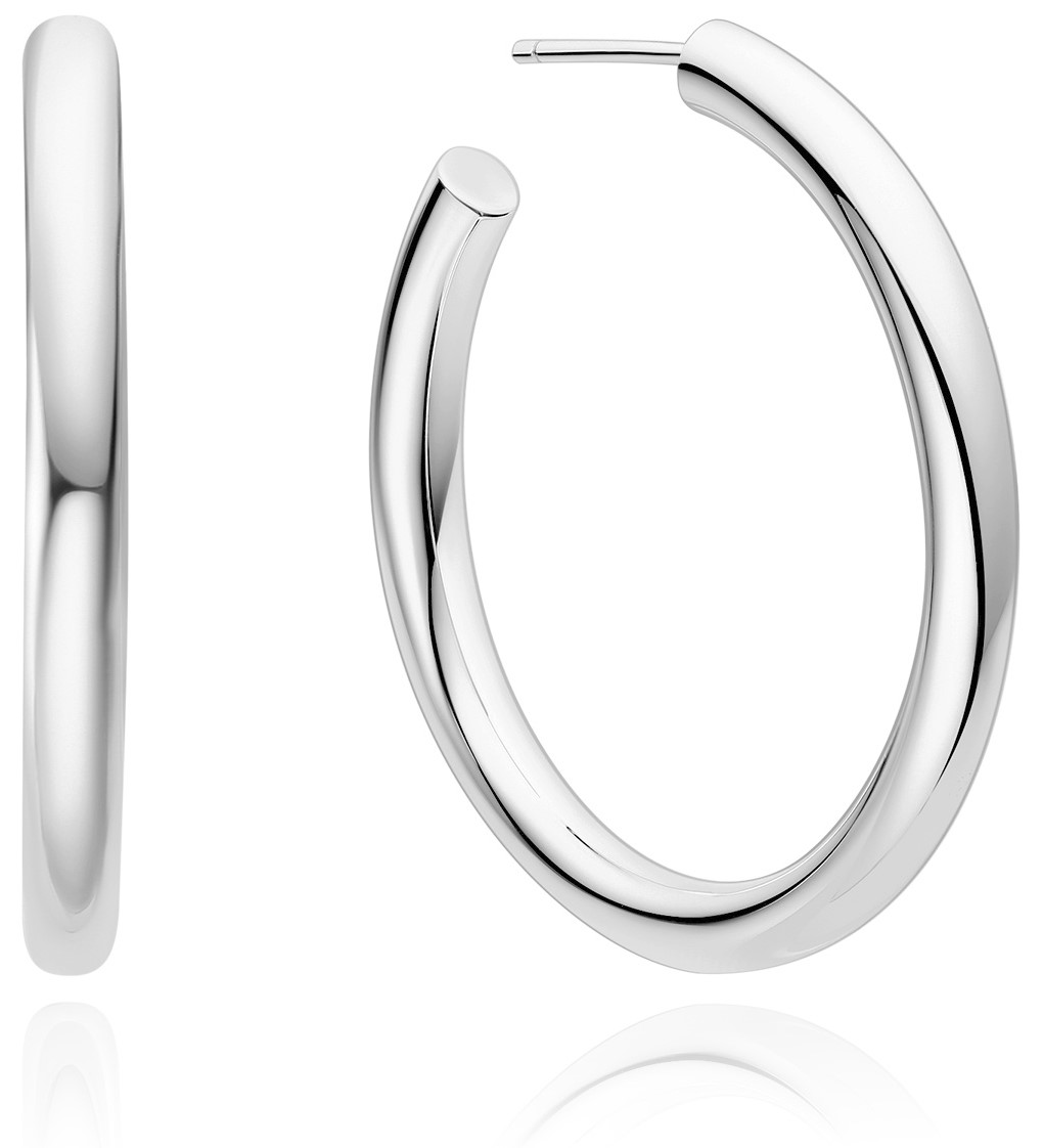 ANIA HAIE CLASSIC TUBE LARGE HOOP SILVER EARRINGS