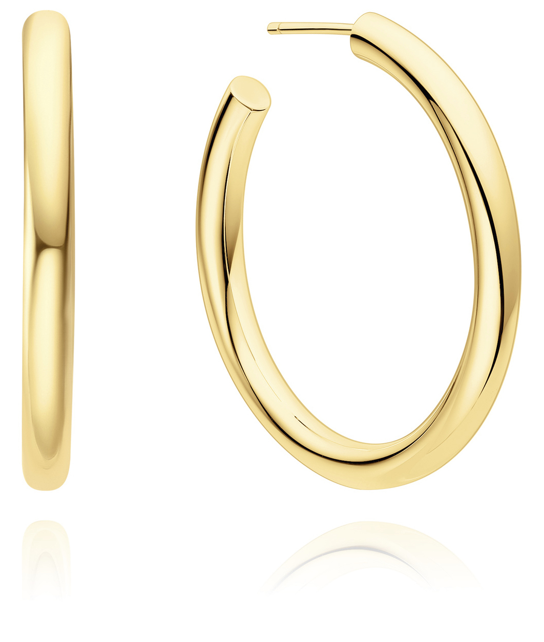 ANIA HAIE CLASSIC TUBE LARGE HOOP GOLD TONE EARRINGS