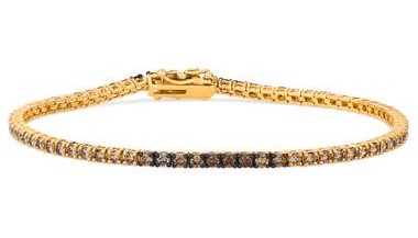 LE VIAN 2.25CTW 75 ROUND CHOCOLATE OMBRE DIAMONDS TENNIS BRACELET 14KY