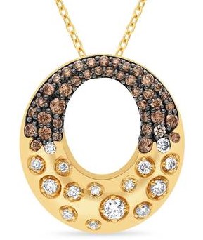 LE VIAN .71CTW OVAL PENDANT/CHAIN CONTAINING: 55 CHOCOLATE OMBRE DIAMONDS 14KY CHAIN INCLUDED