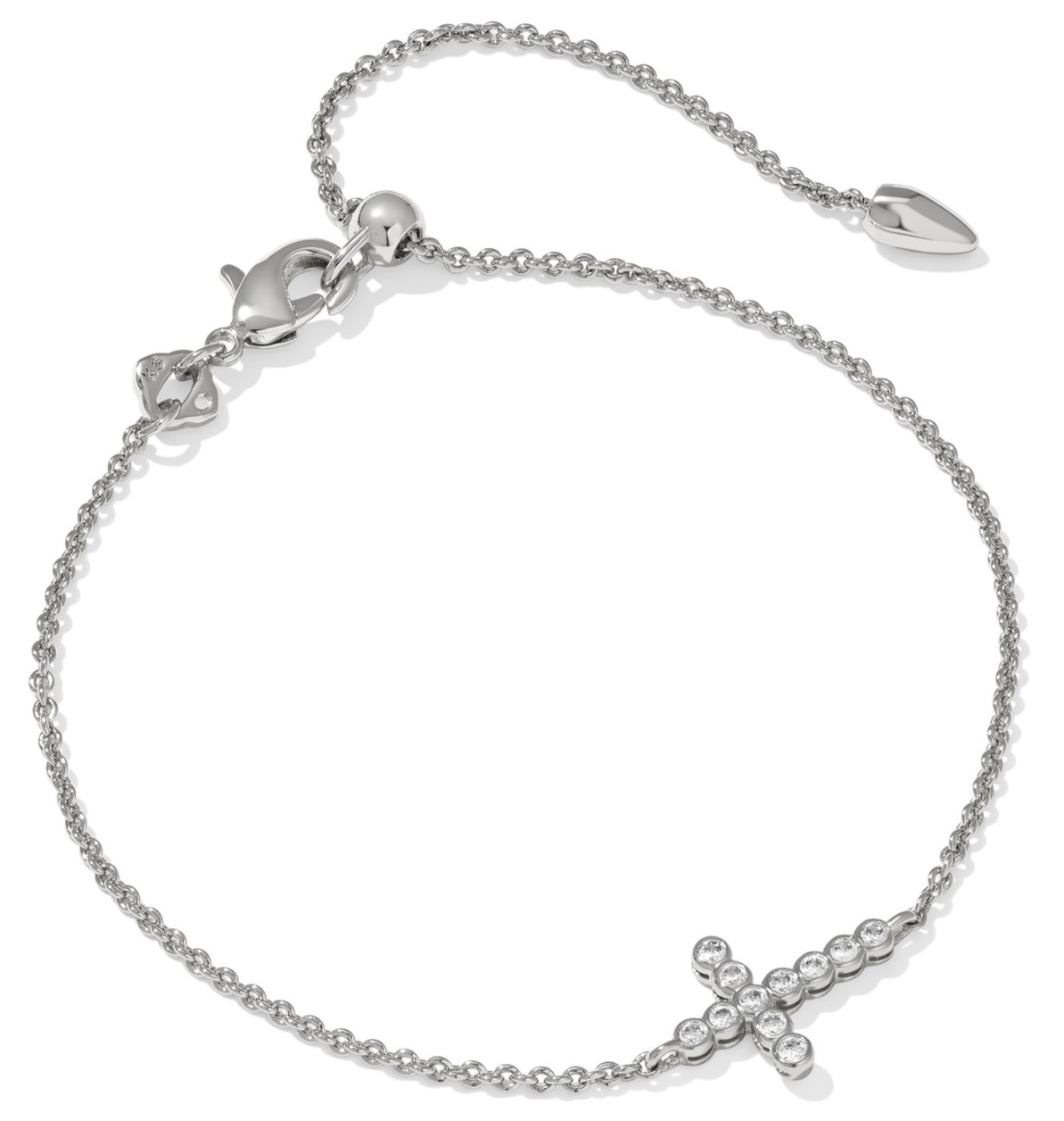 KENDRA SCOTT CROSS CRYSTAL RHODIUM DELICATE BRACELET