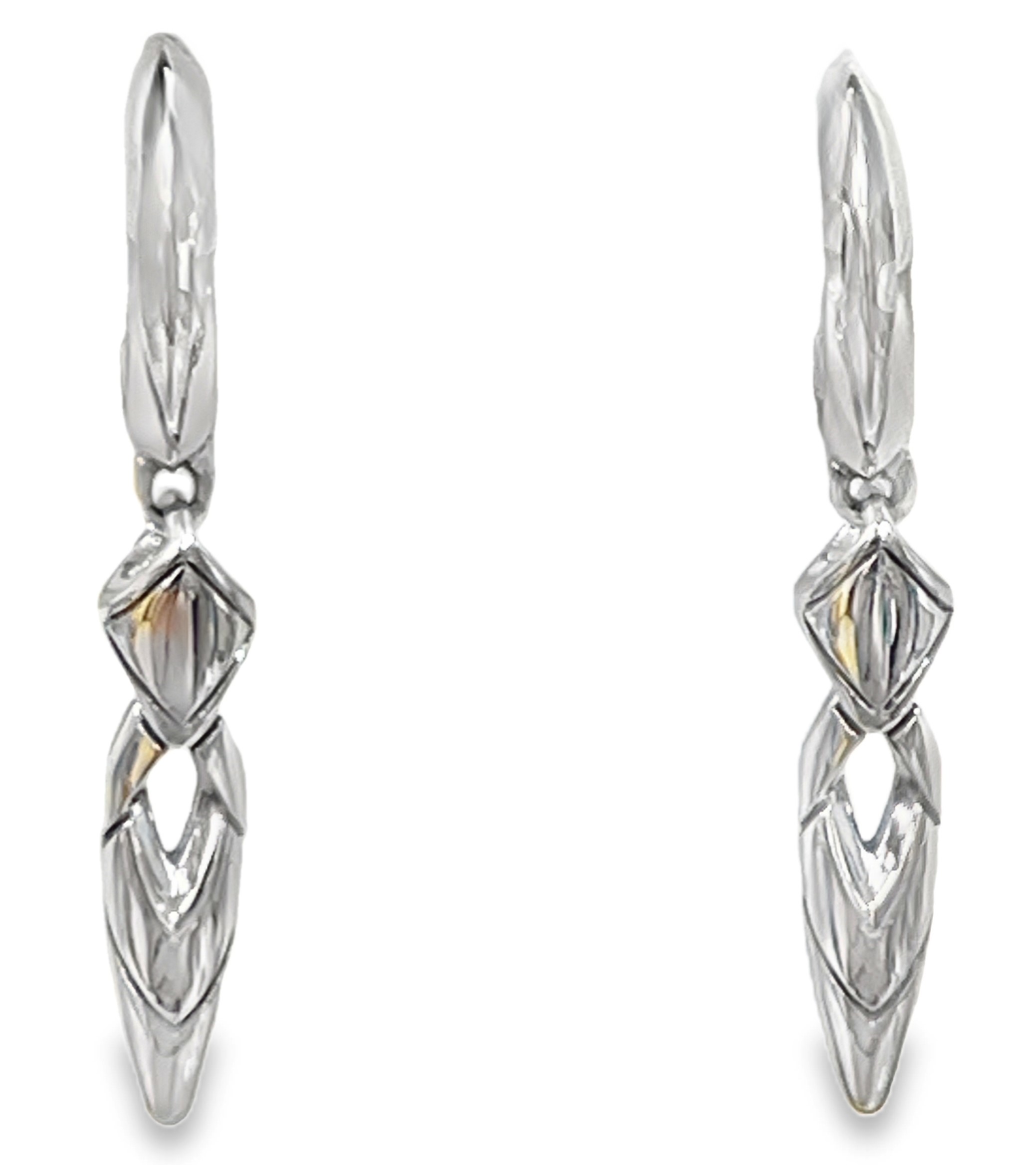 JOHN HARDY NAGA SILVER DROP EARRINGS