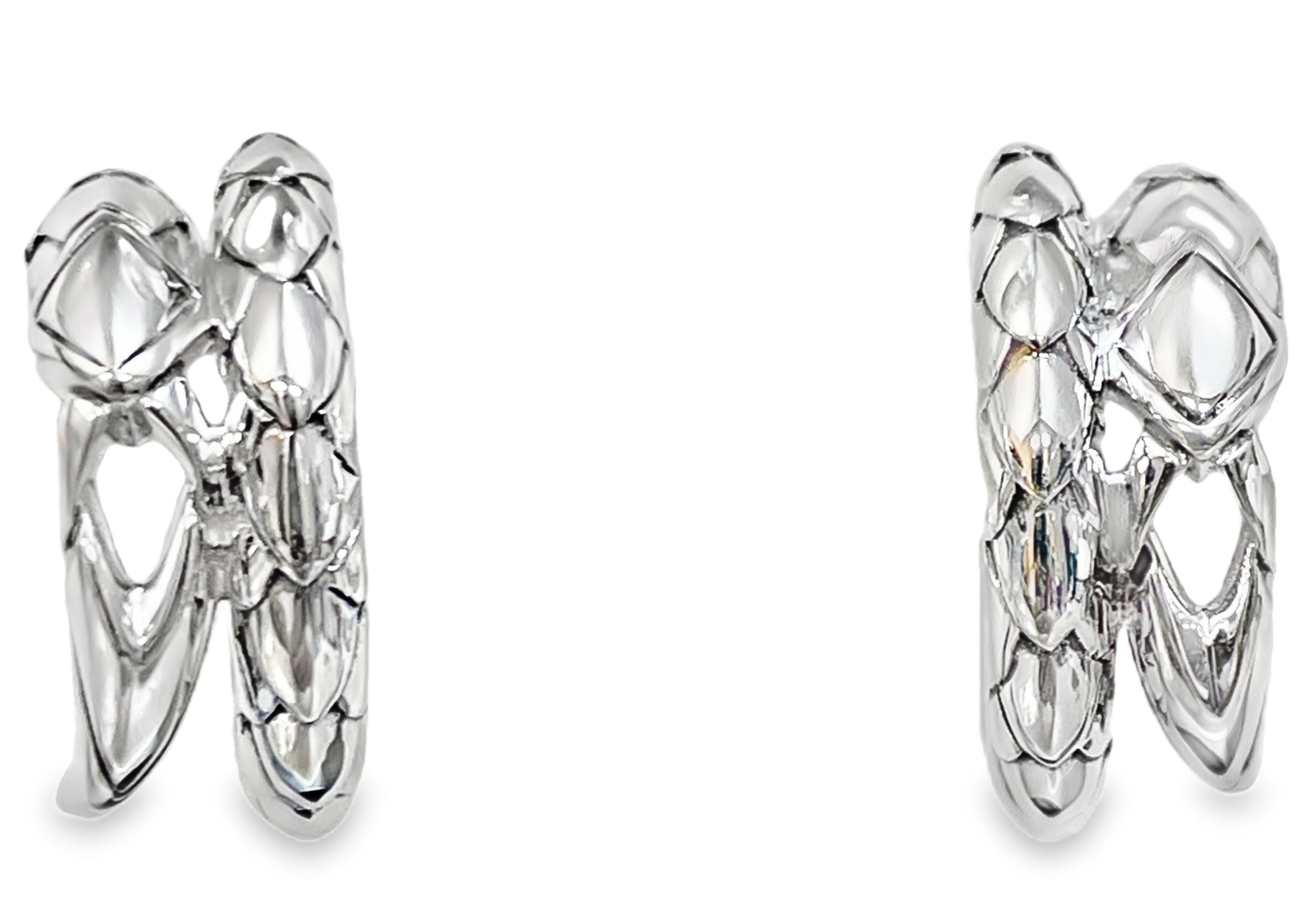 JOHN HARDY NAGA SILVER HOOP EARRINGS