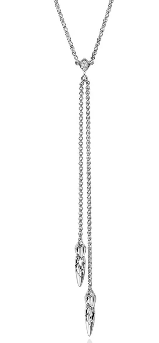 JOHN HARDY NAGA DIAMOND PAVE SILVER 16-18