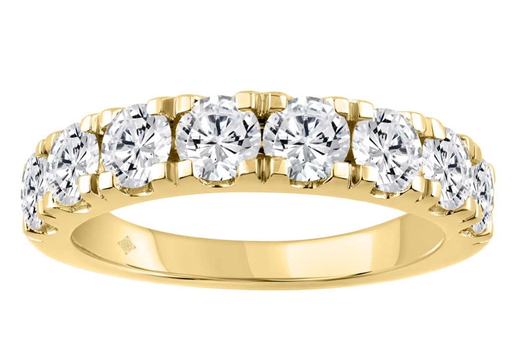 SUPER MAN MADE CREATED 2.00CTW LDS 8 ROUND DIAMOND BAND F-G VS1-VS2 14KY