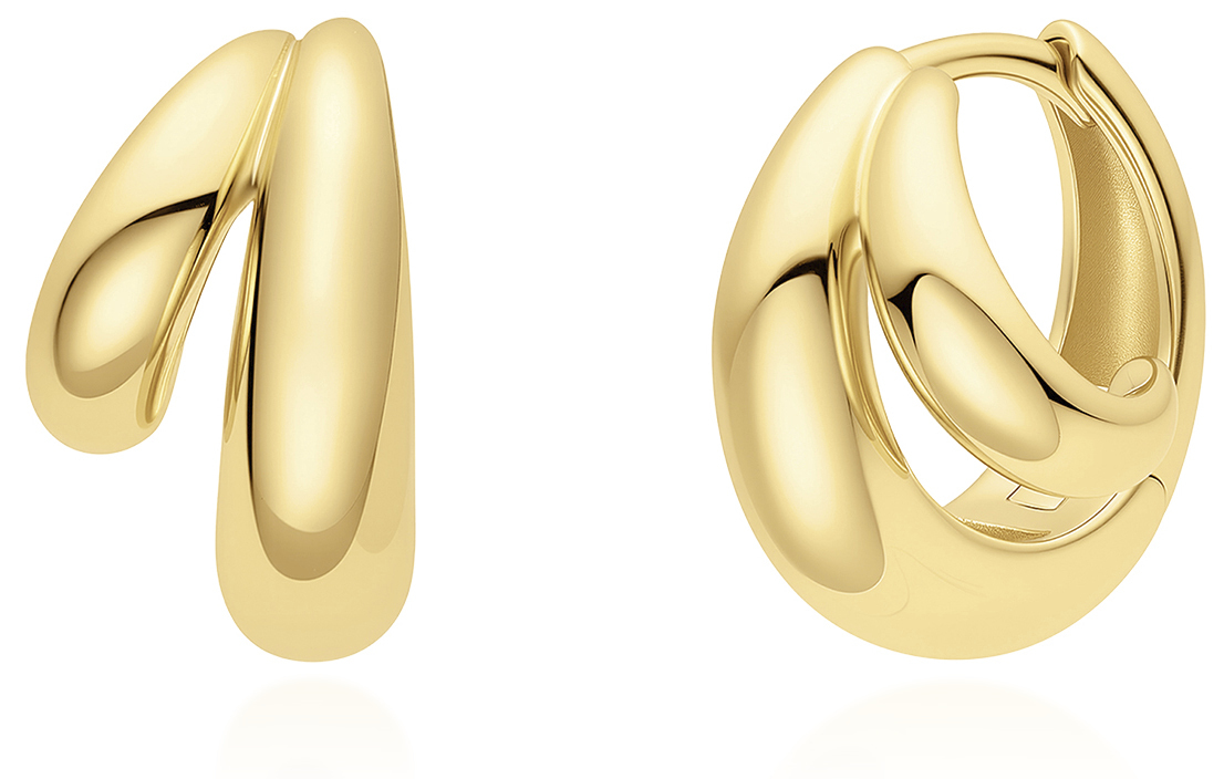 ANIA HAIE GOLD DOME HUGGIE DOUBLE HOOP EARRINGS