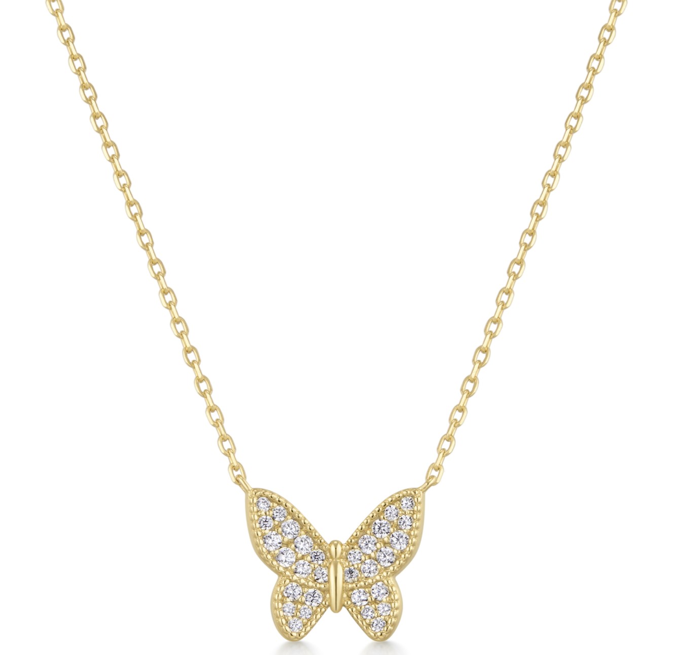 ANIA HAIE GOLD BUTTERFLY PAVE NECKLACE