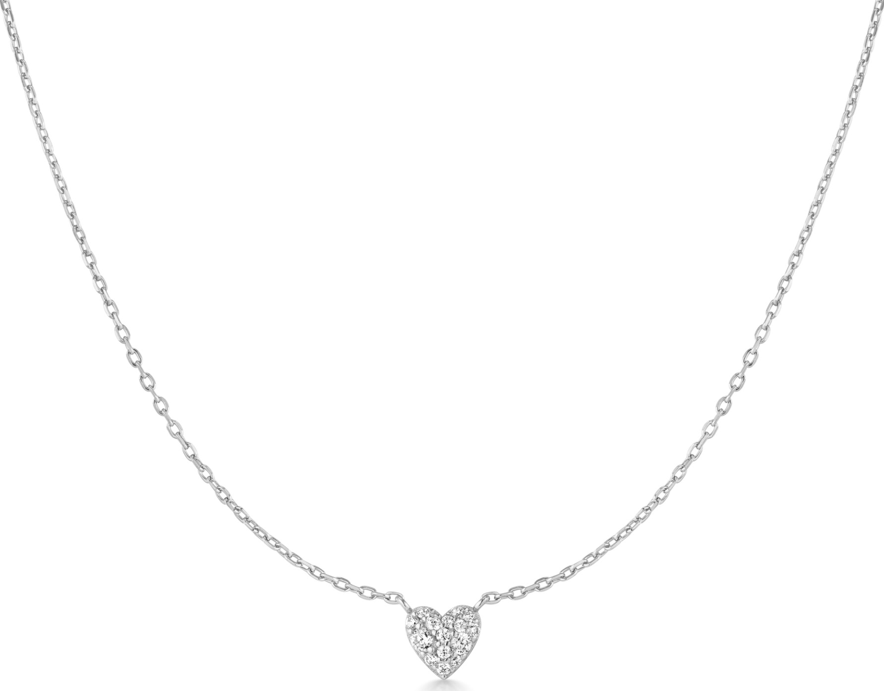ANIA HAIE SILVER PAVE HEART NECKLACE