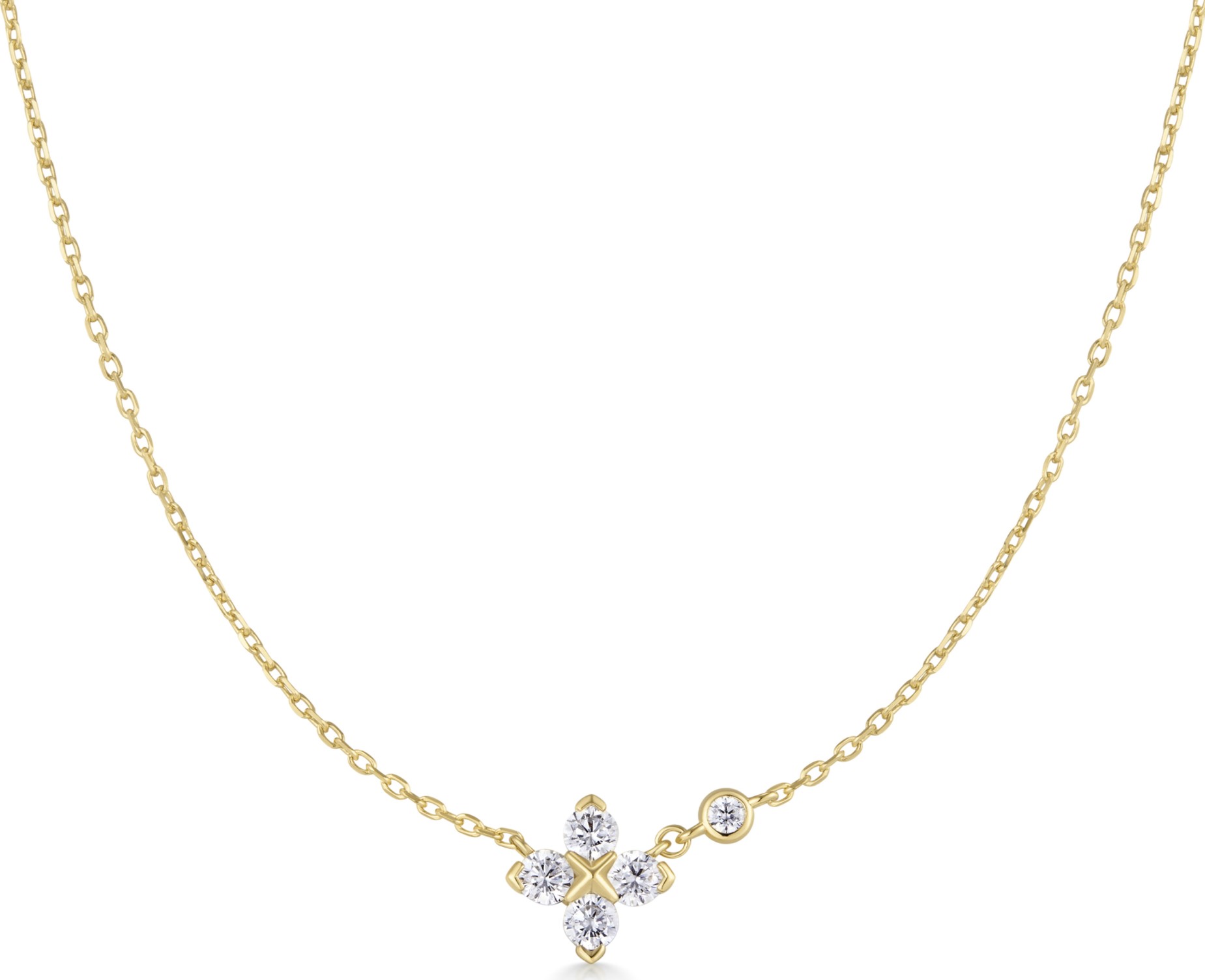 ANIA HAIE GOLD SPARKLING LUCKY CLOVER NECKLACE