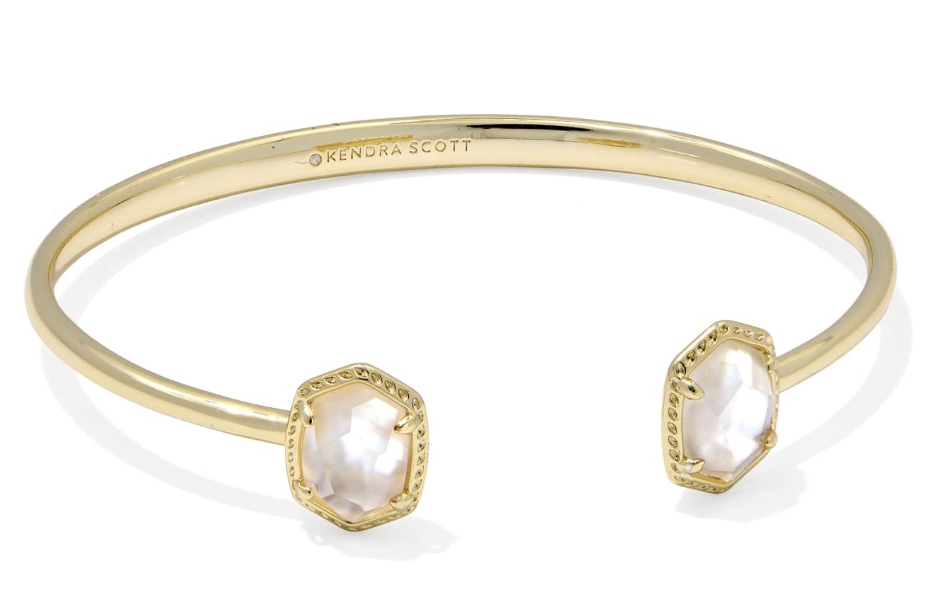 KENDRA SCOTT DAPHNE IVORY MOTHER OF PEARL GOLD TONE FRAME CUFF