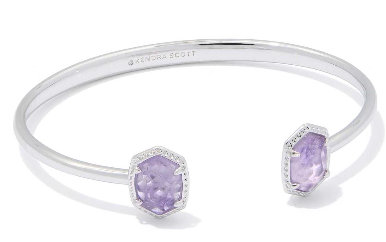 KENDRA SCOTT DAPHNE PURPLE AMETHYST RHODIUDM FRAME CUFF