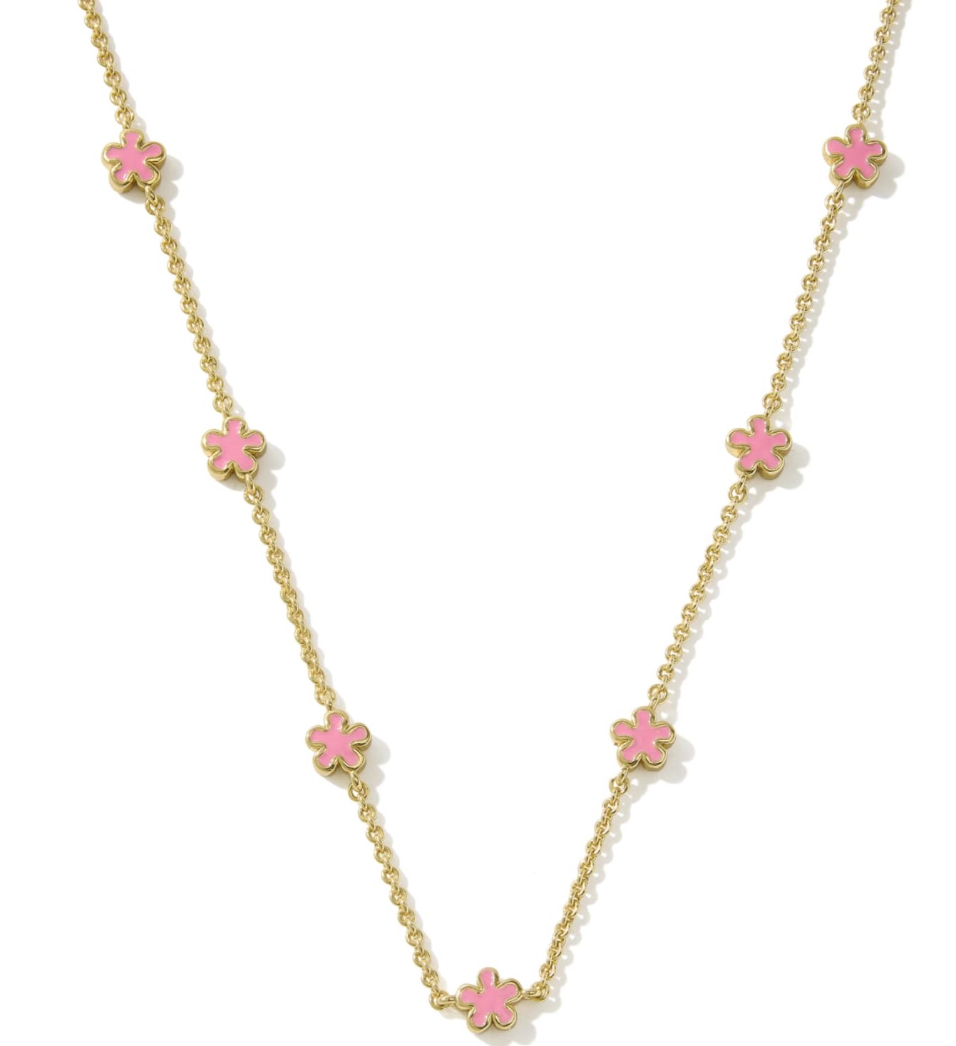 KENDRA SCOTT JANE DARK PINK ENAMEL GOLD TONE STRAND NECKLACE