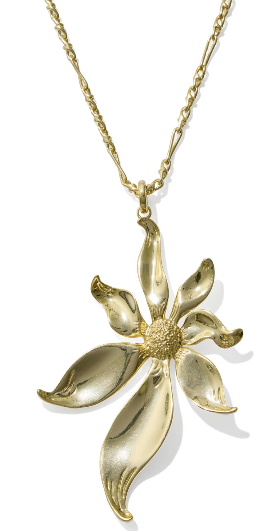 KENDRA SCOTT ANYA GOLD TONE LONG FLOWER PENDANT NECKLACE