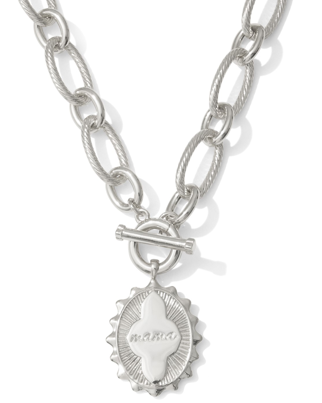 KENDRA SCOTT MAMA LINK RHODIUM CHAIN NECKLACE