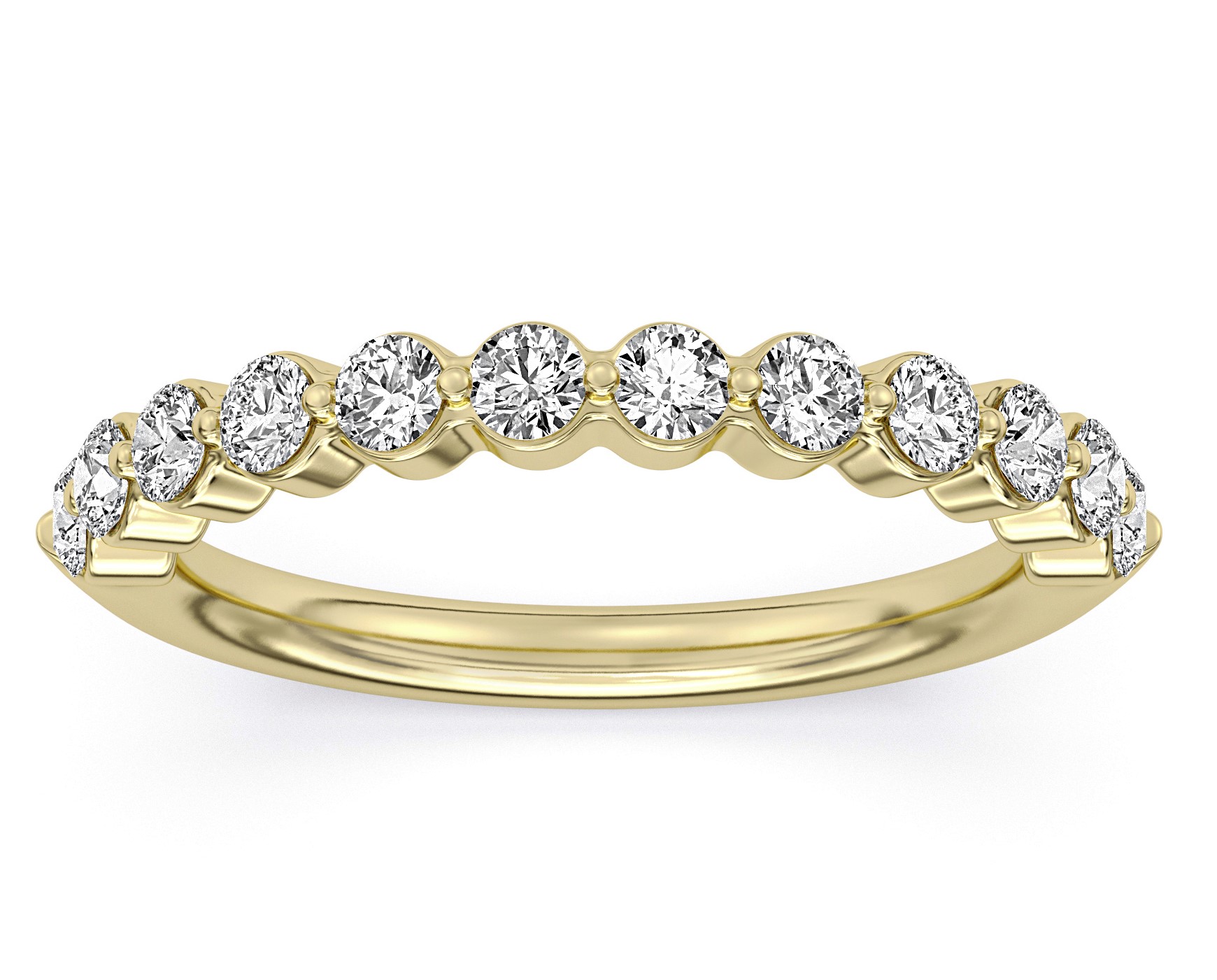 SUPER MAN MADE CREATED .68CTW 12 ROUND DIAMOND LDS BAND 14KY