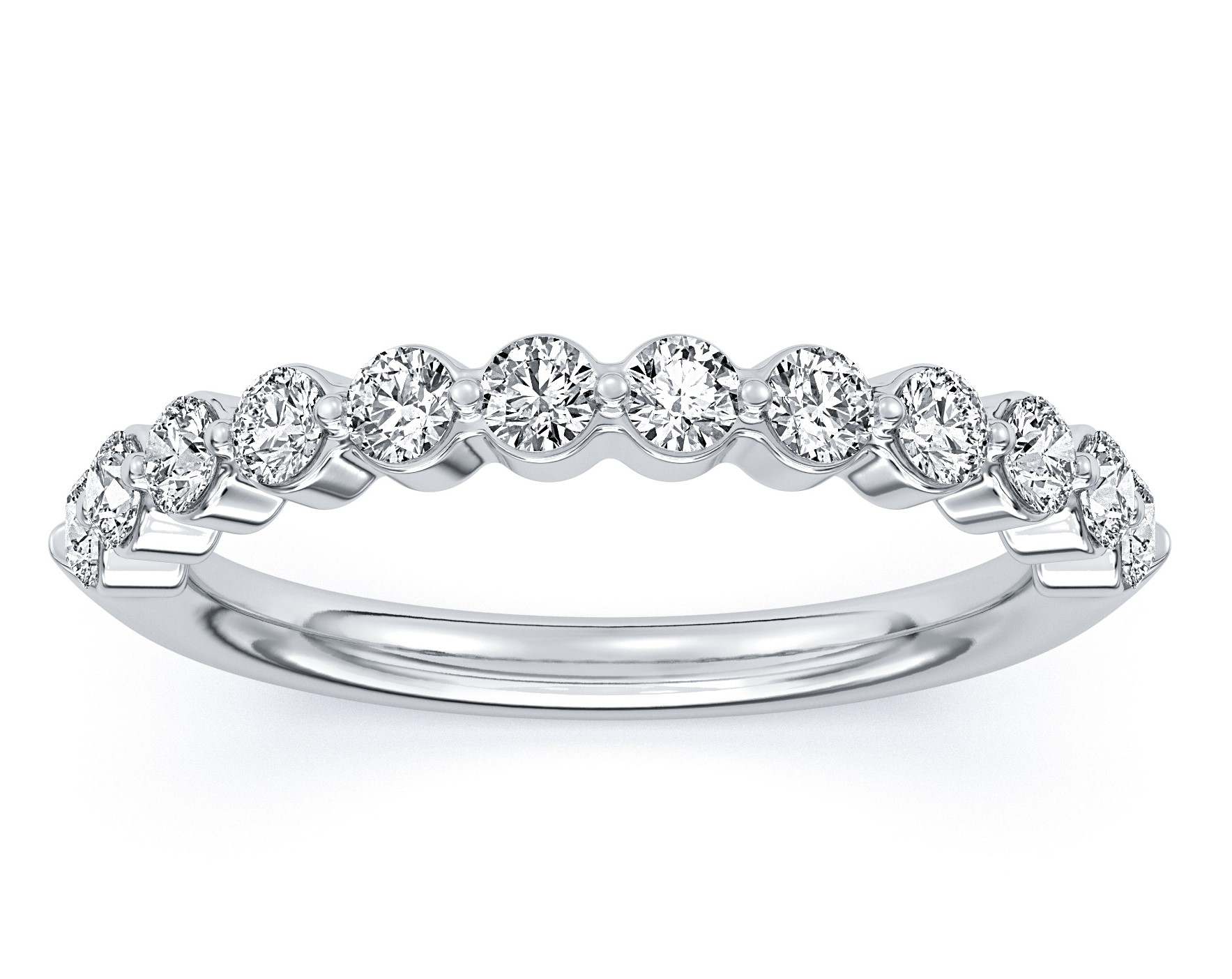 SUPER MAN MADE CREATED .68CTW 12 ROUND DIAMOND LDS BAND 14KW