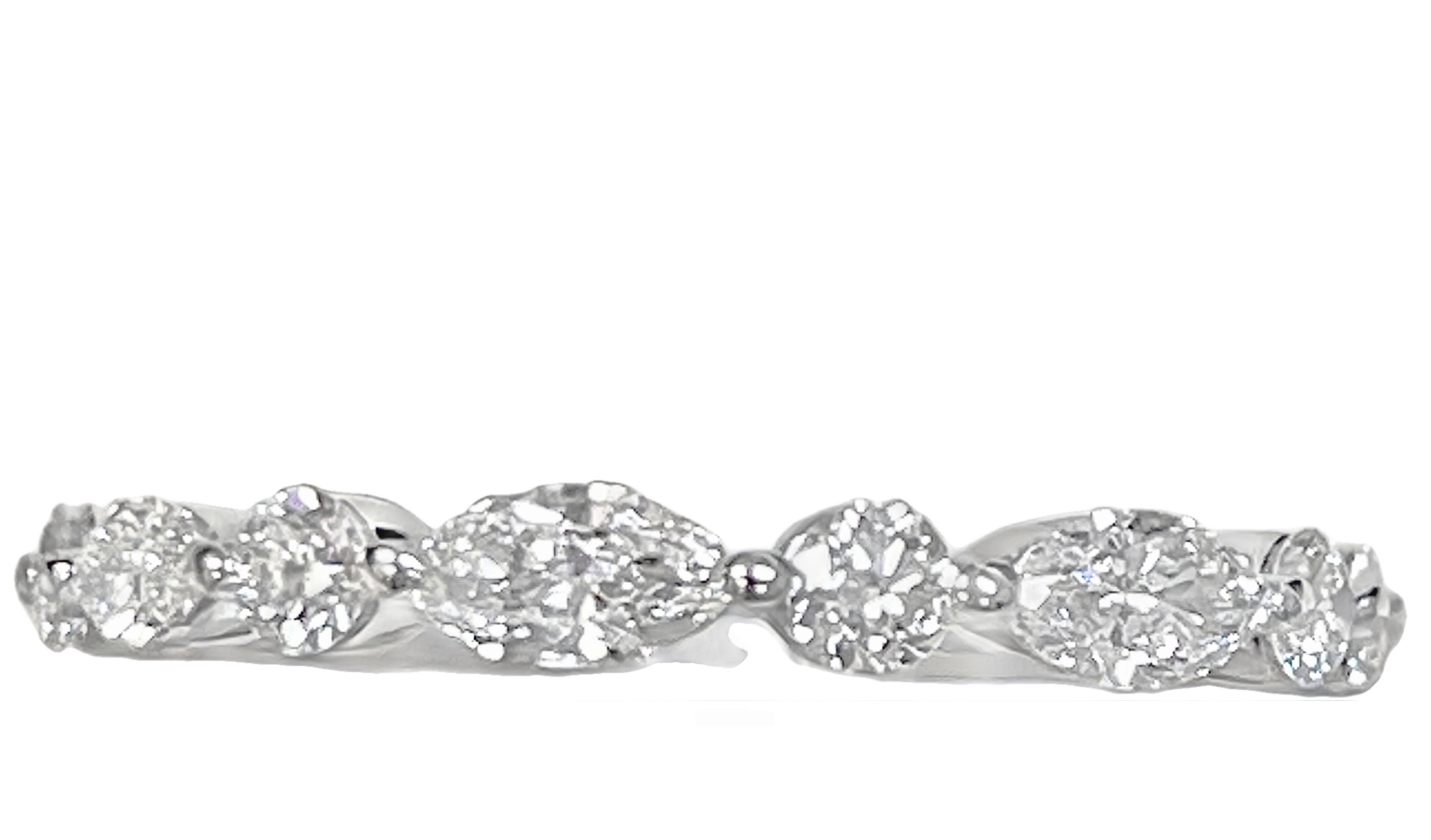 SUPER MAN MADE CREATED .99CTW LDS BAND CONTAINING: 6 MARQUISE + 5 ROUND ALTERNATING DIAMONDS 14KW