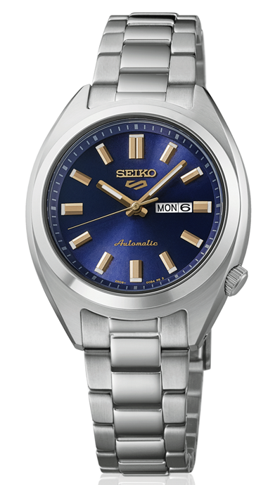SEIKO AUTOMATIC 32MM ROUND BLUE DIAL WATCH LINK BRACELET STAINLESS