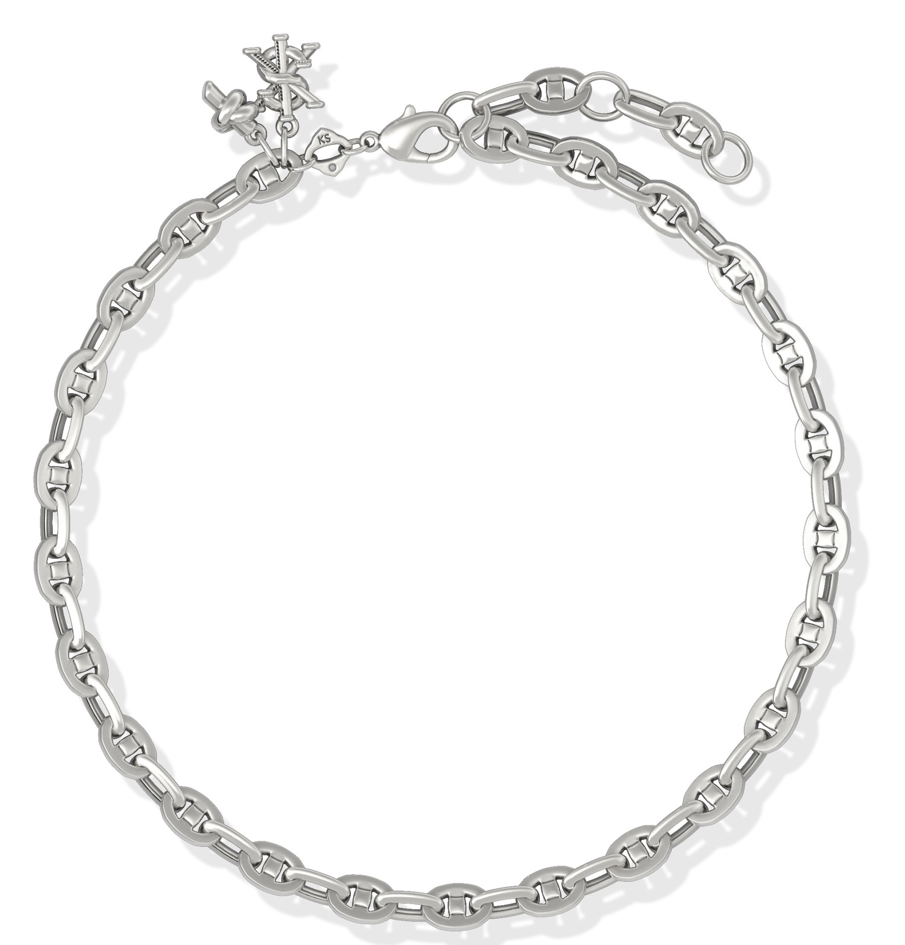 KENDRA SCOTT PARKER VINTAGE SILVER TONE KNOT ANKLET
