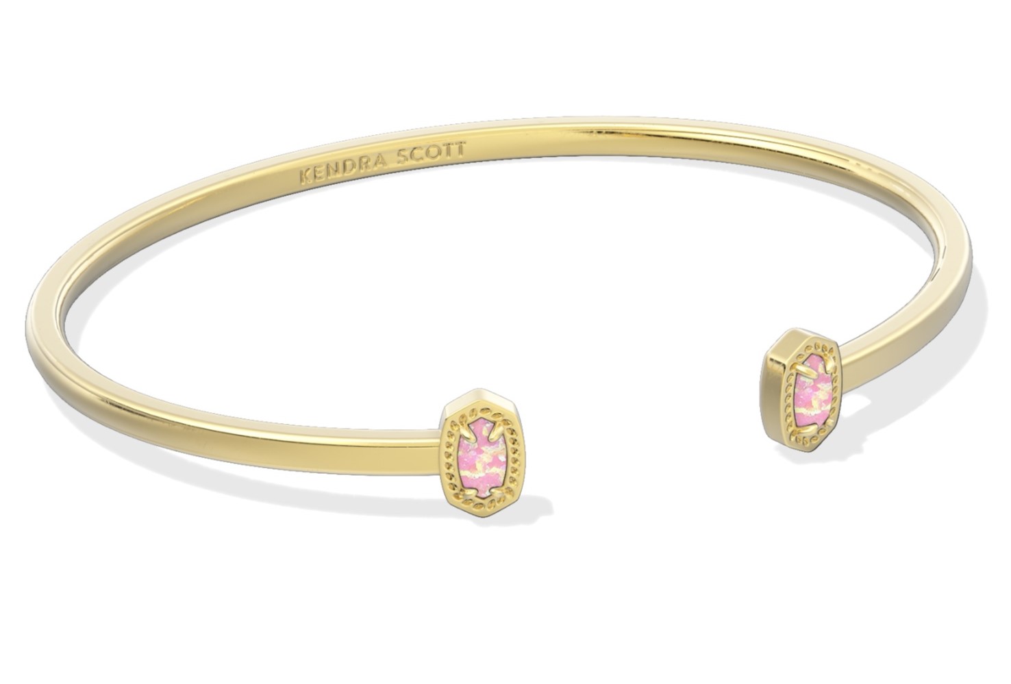KENDRA SCOTT MINI ELTON LIGHT PINK OPAL GOLD TONE CUFF