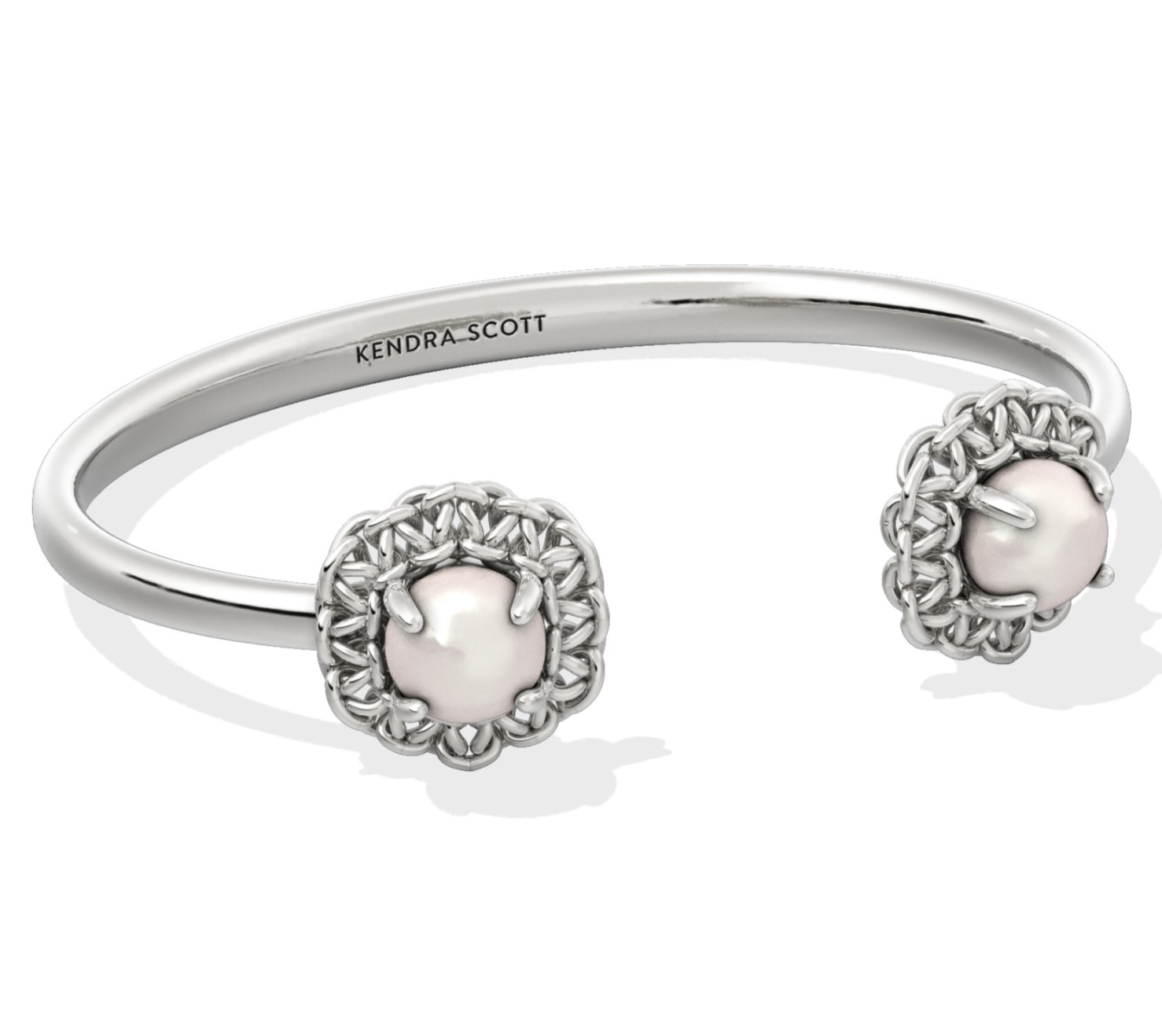 KENDRA SCOTT GABRIELLA VINTAGE SILVER TONE FRESHWATER PEARL CUFF