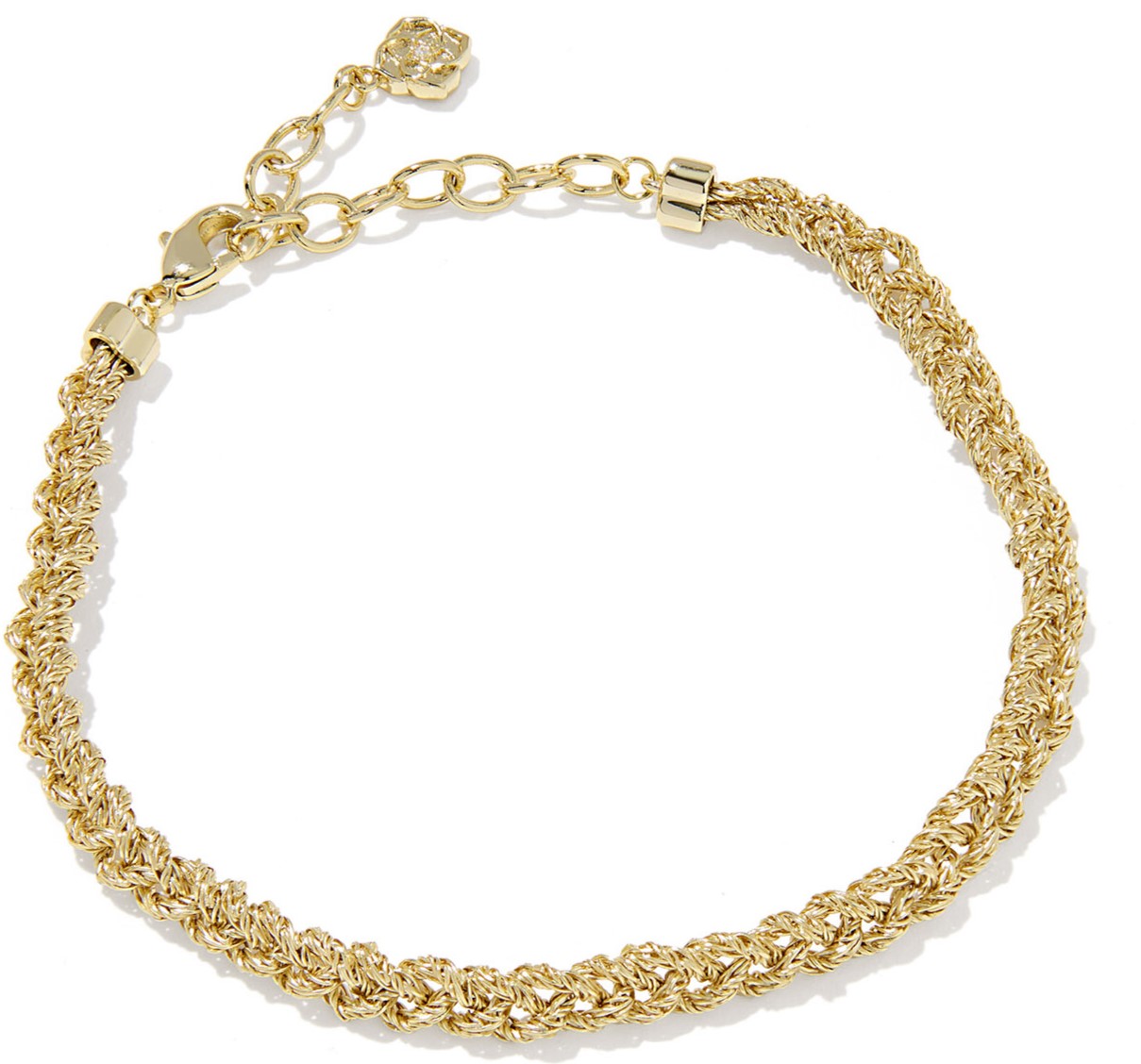 KENDRA SCOTT GABRIELLA GOLD TONE BRAID CHAIN BRACELET