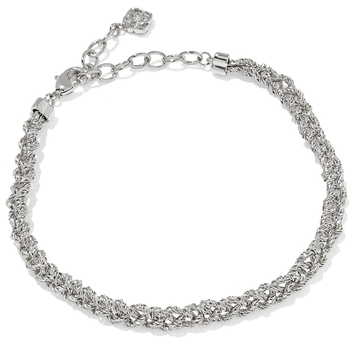 KENDRA SCOTT GABRIELLA RHODIUM BRAID CHAIN BRACELET