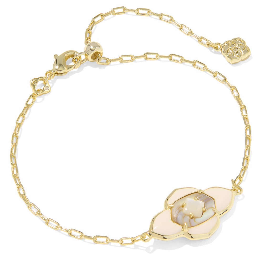 KENDRA SCOTT ABBIE NEUTRAL MIX GOLD TONE DELICATE CHAIN BRACELET