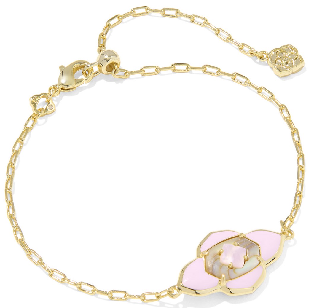 KENDRA SCOTT ABBIE PINK MIX GOLD TONE DELICATE CHAIN BRACELET