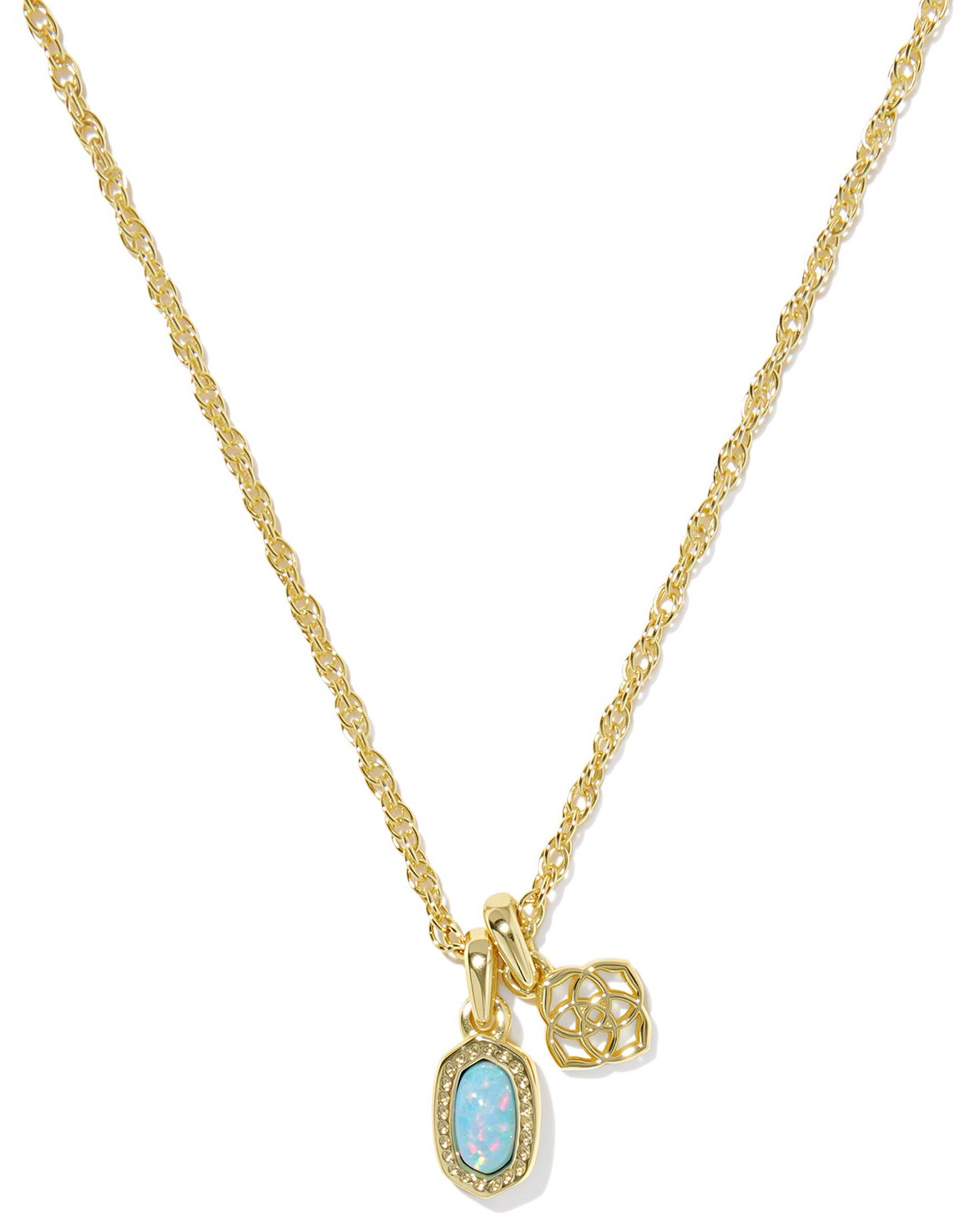 KENDRA SCOTT MINI ELISA DIRA BLUE OPAL GOLD TONE NECKLACE