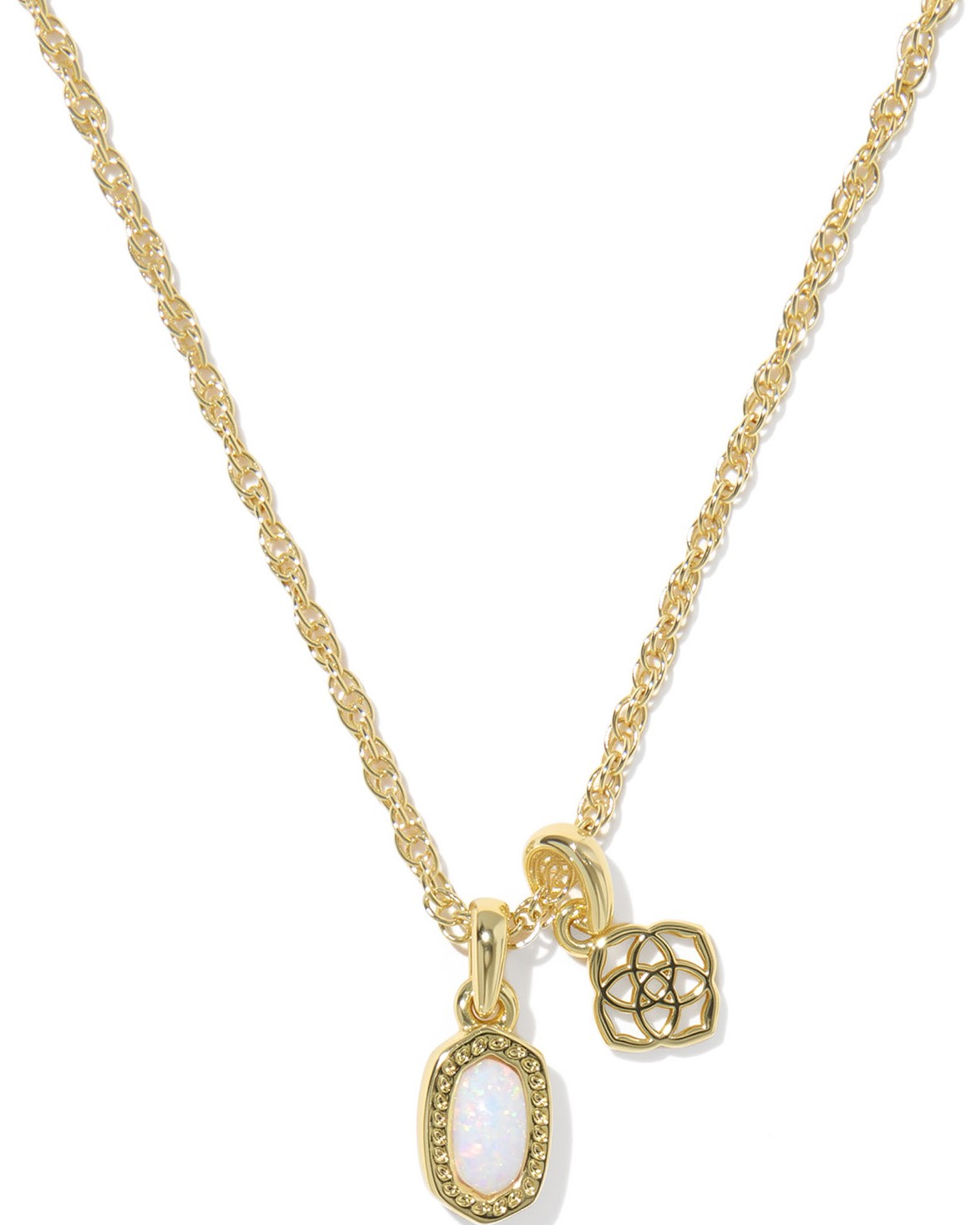 KENDRA SCOTT ELISA DIRA BRIGHT WHITE OPAL GOLD TONE NECKLACE