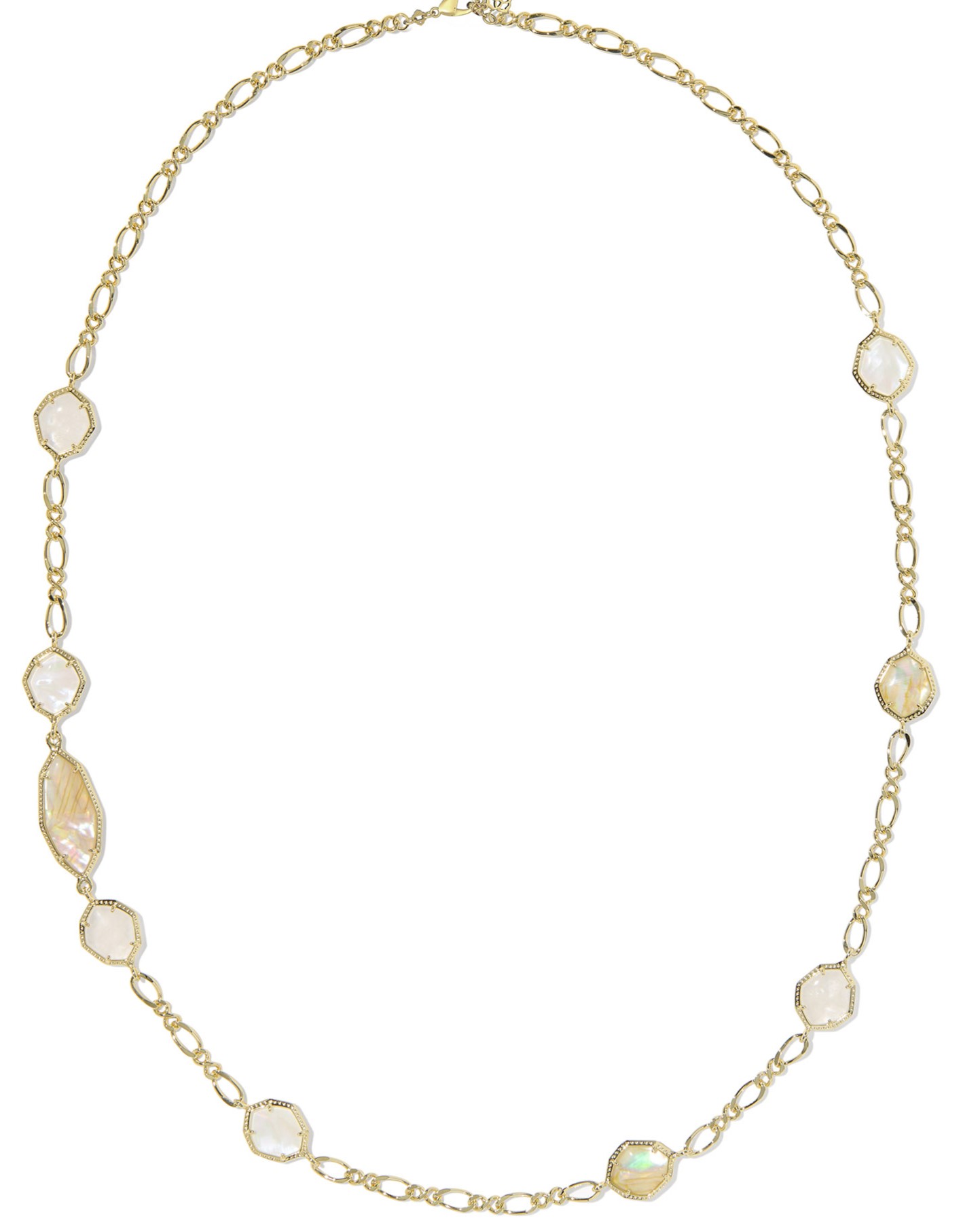 KENDRA SCOTT OPHELIA NEUTRAL MIX GOLD TONE LONG STRAND NECKLACE