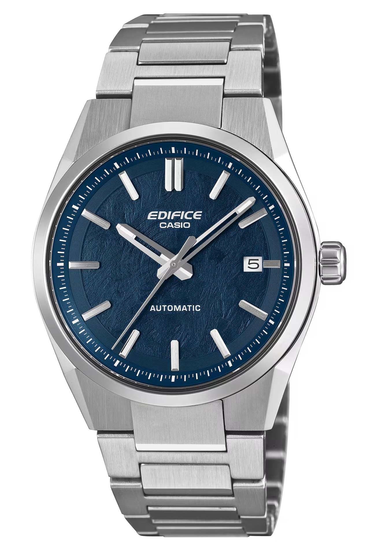 CASIO G-SHOCK EDIFICE 38MM ROUND BLUE DIAL AUTOMATIC WATCH LINK BRACELET STAINLESS
