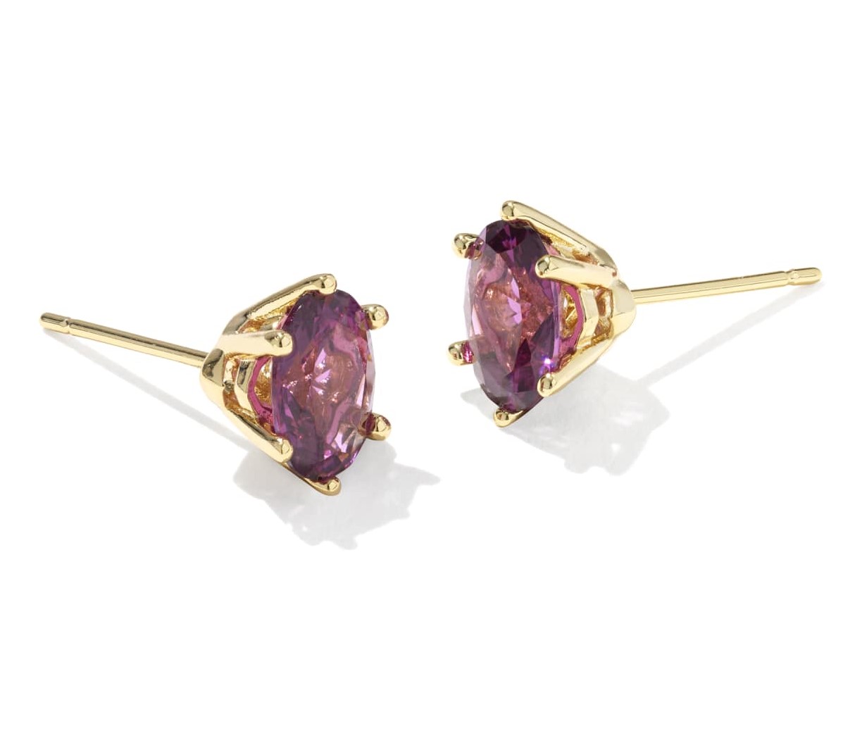 KENDRA SCOTT CAILIN PURPLE CRYSTAL GOLD TONE STUD EARRINGS