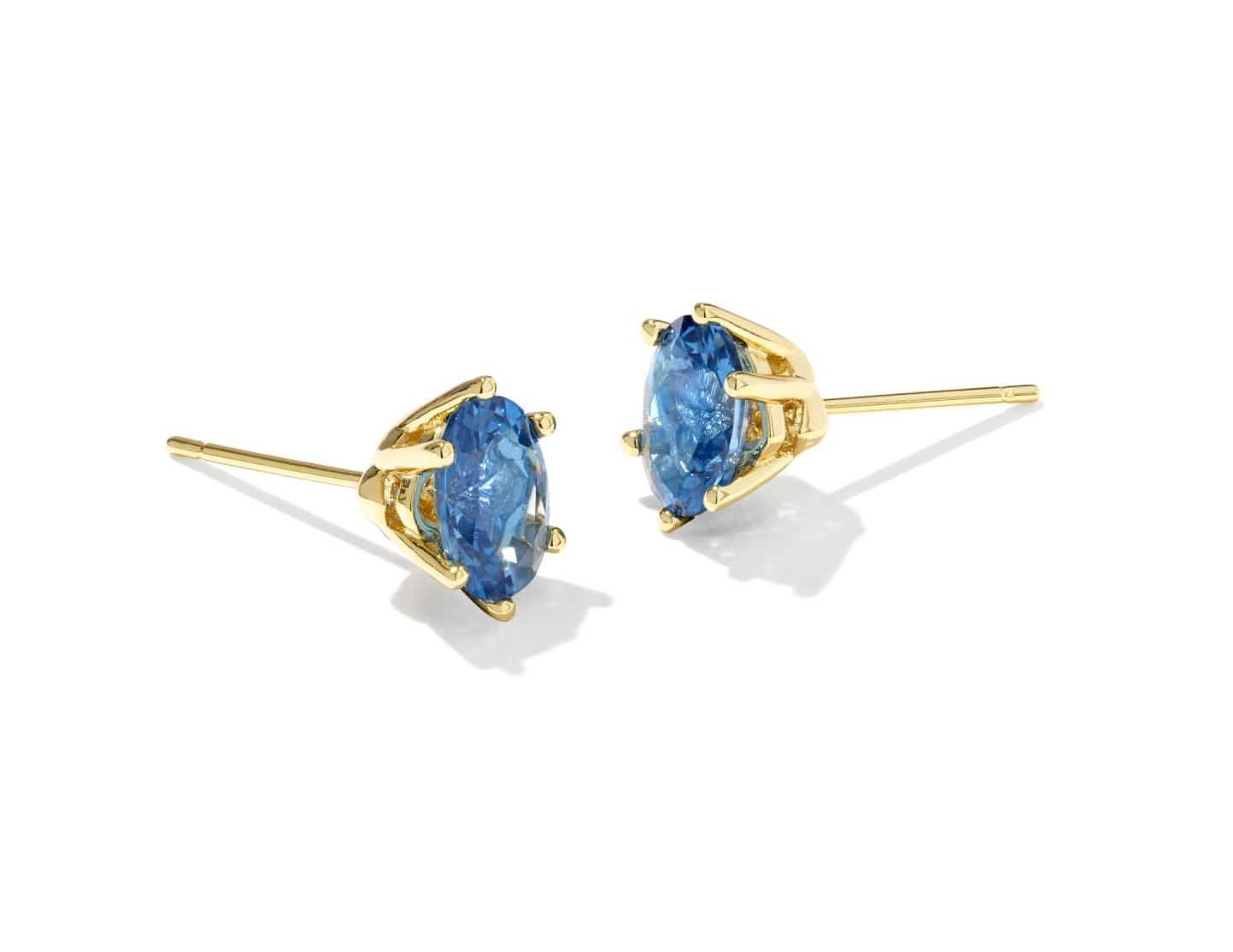KENDRA SCOTT CAILIN BLUE CRYSTAL GOLD TONE STUD EARRINGS