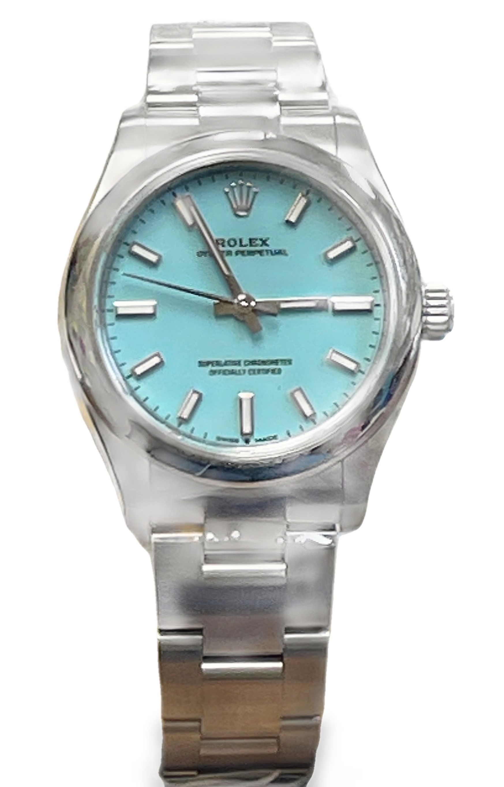 SECONDHAND ROLEX 31MM OYSTERPERPETUAL TURQUOISE DIAL DOMED BEZEL OYSTER BRACELET OYSTERSTEEL