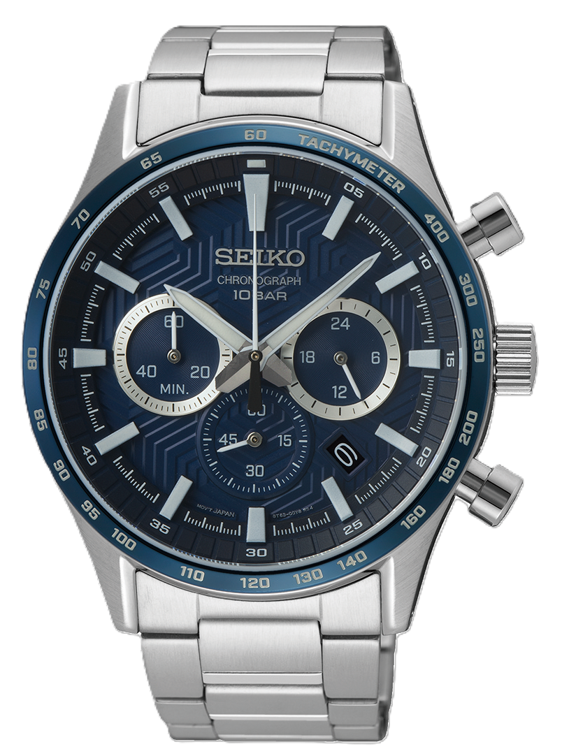 SEIKO GTS 43MM ROUND BLUE DIAL SS