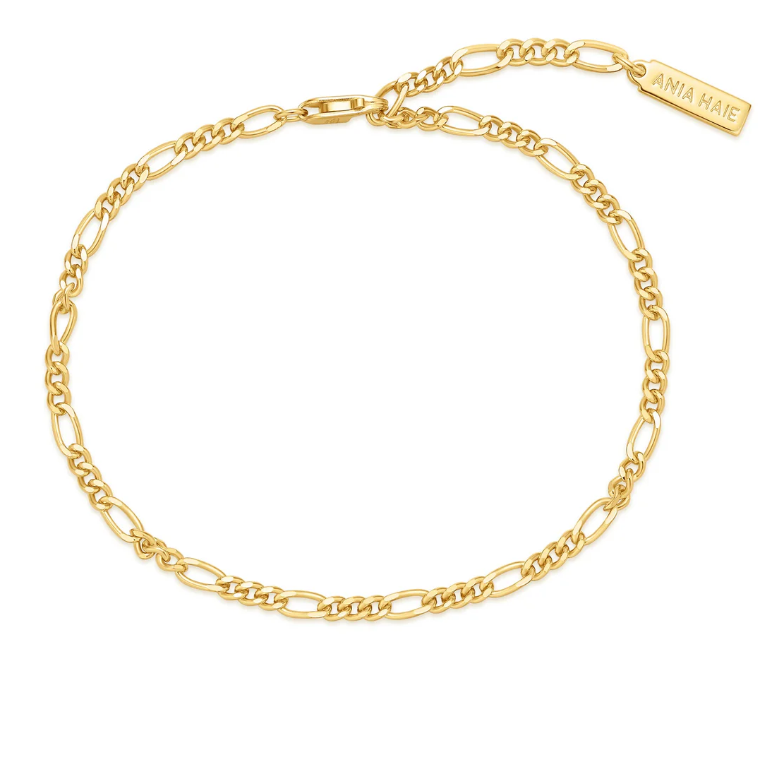 ANIA HAIE FILIA CURB CHAIN GOLD TONE BRACELET