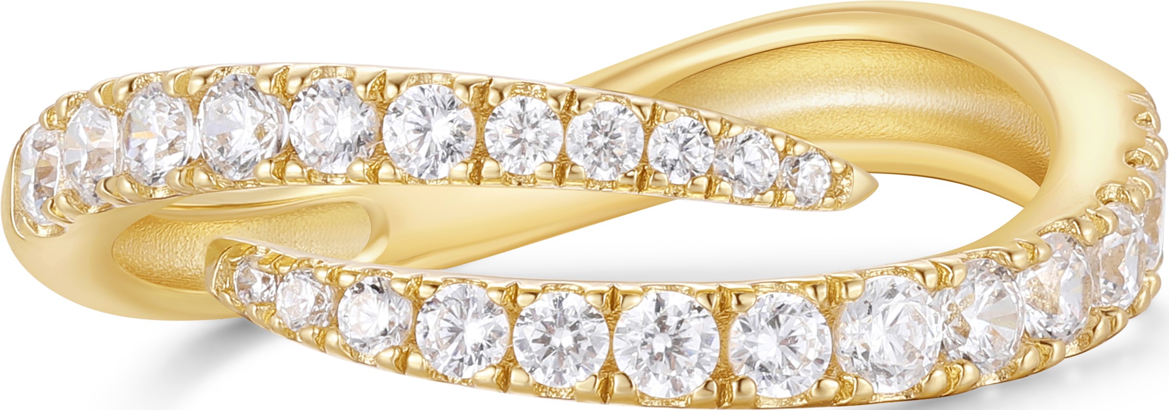 ANIA HAIE SPIRAL PAVE GOLD TONE ADJUSTABLE RING