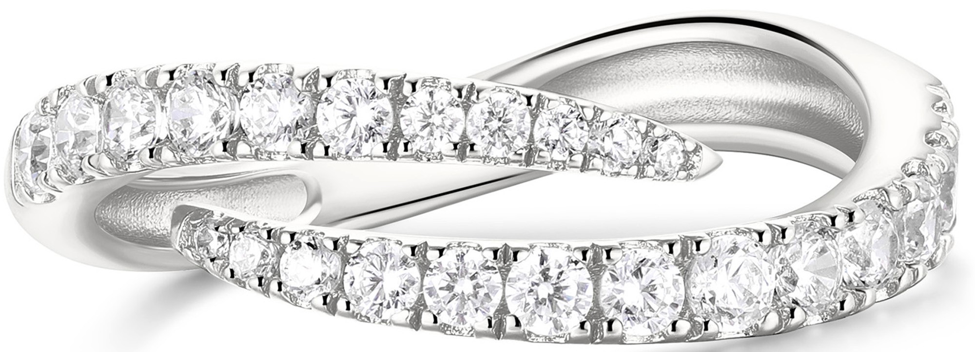 ANIA HAIE PAVE SPIRAL ADJUSTABLE SILVER RING