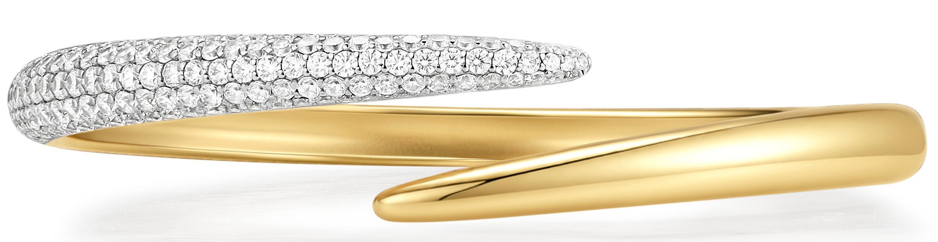 ANIA HAIE SPIRAL PAVE/POLISHED GOLD TONE BRACELET