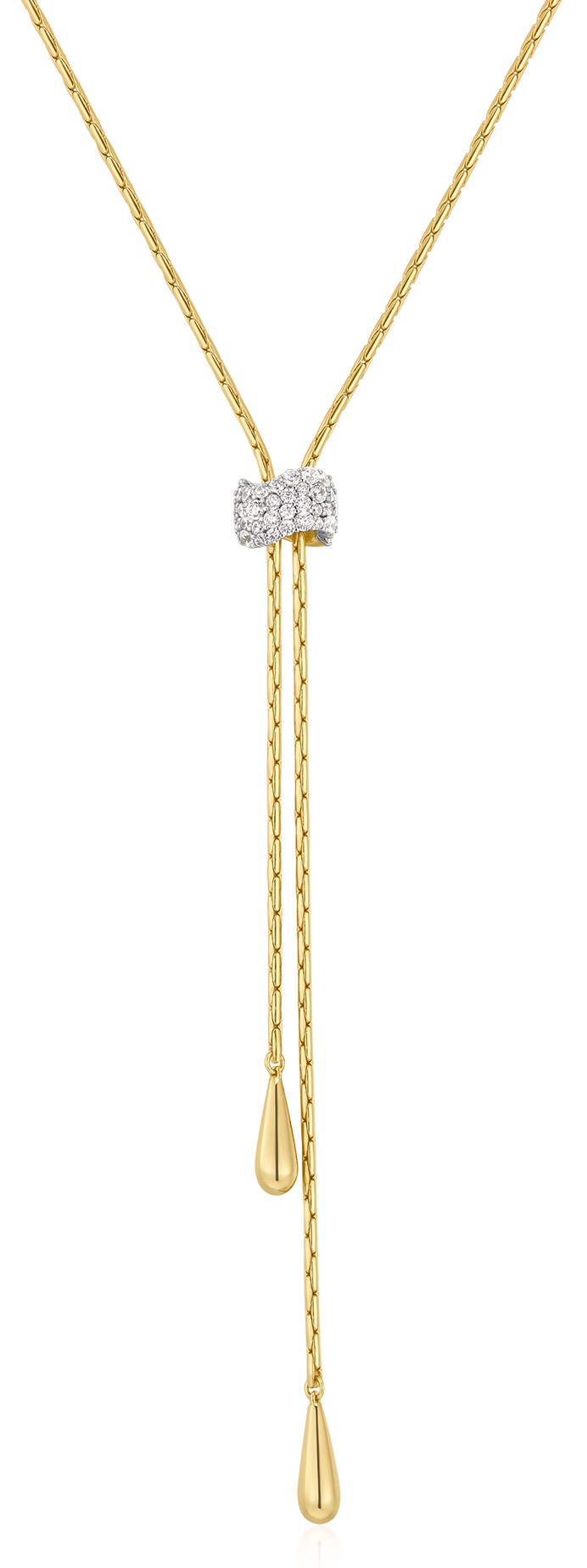 ANIA HAIE PAVE SLIDER LARIAT GOLD TONE NECKLACE
