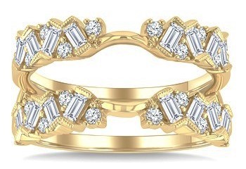 .80CTW DIAMOND ZIG-ZAG RING JACKET CONTAINING: 20 ROUND DIAMONDS + 16 BAGUETTE DIAMONDS 14KY