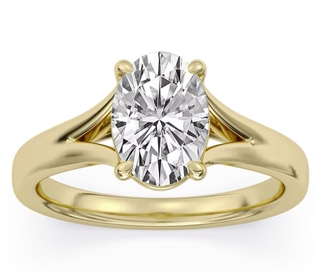 SUPER MAN MADE CREATED 2.04CT 100-FACET OVAL DIAMOND SOLITAIRE RING E VS2 FDX 74405540107 14KY