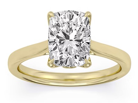 SUPER MAN MADE CREATED 3.09CT 100-FACET CUSHION DIAMOND SOLITAIRE RING F VS1 FDX 7442344010114KY