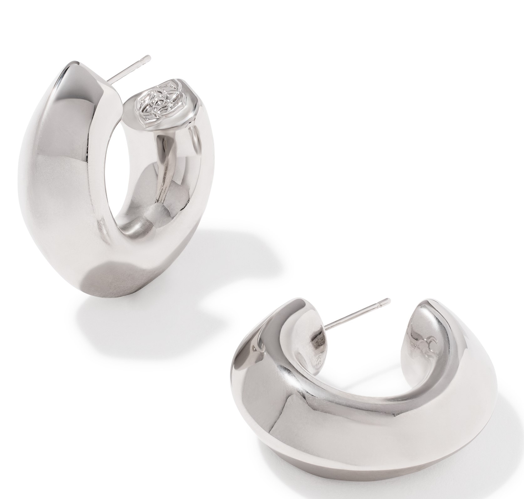 KENDRA SCOTT EMBRY RHODIUM HOOPS
