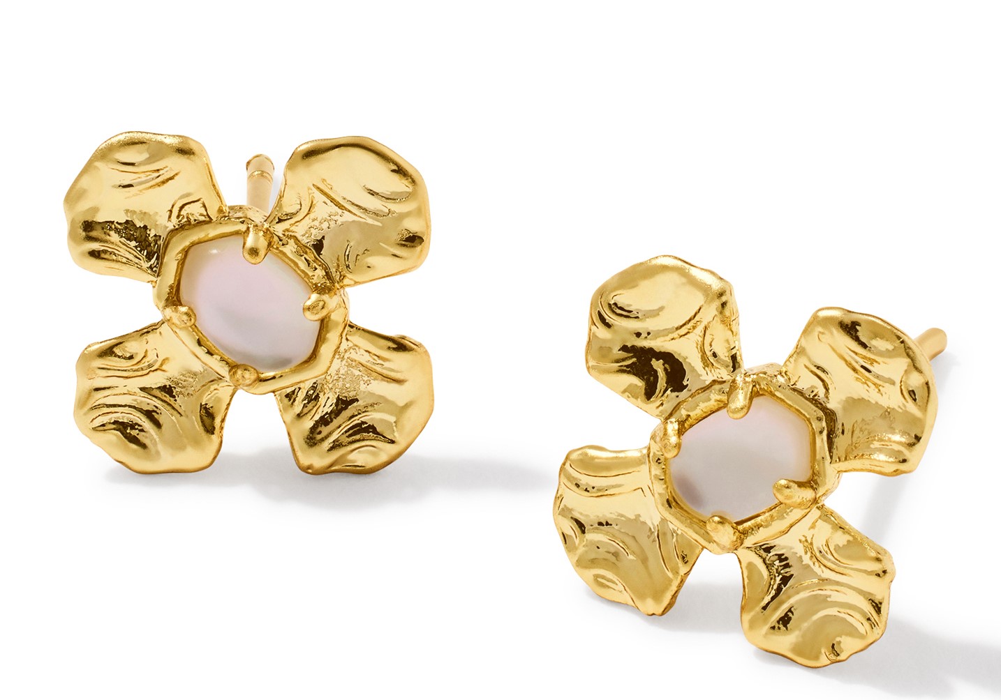 KENDRA SCOTT LEANNE NATURAL MOTHER OF PEARL GOLD TONE STUDS