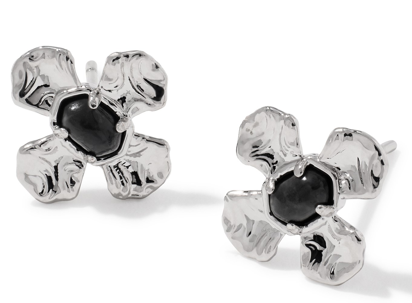 KENDRA SCOTT LEANNE BLACK GRANITE RHODIUM STUDS