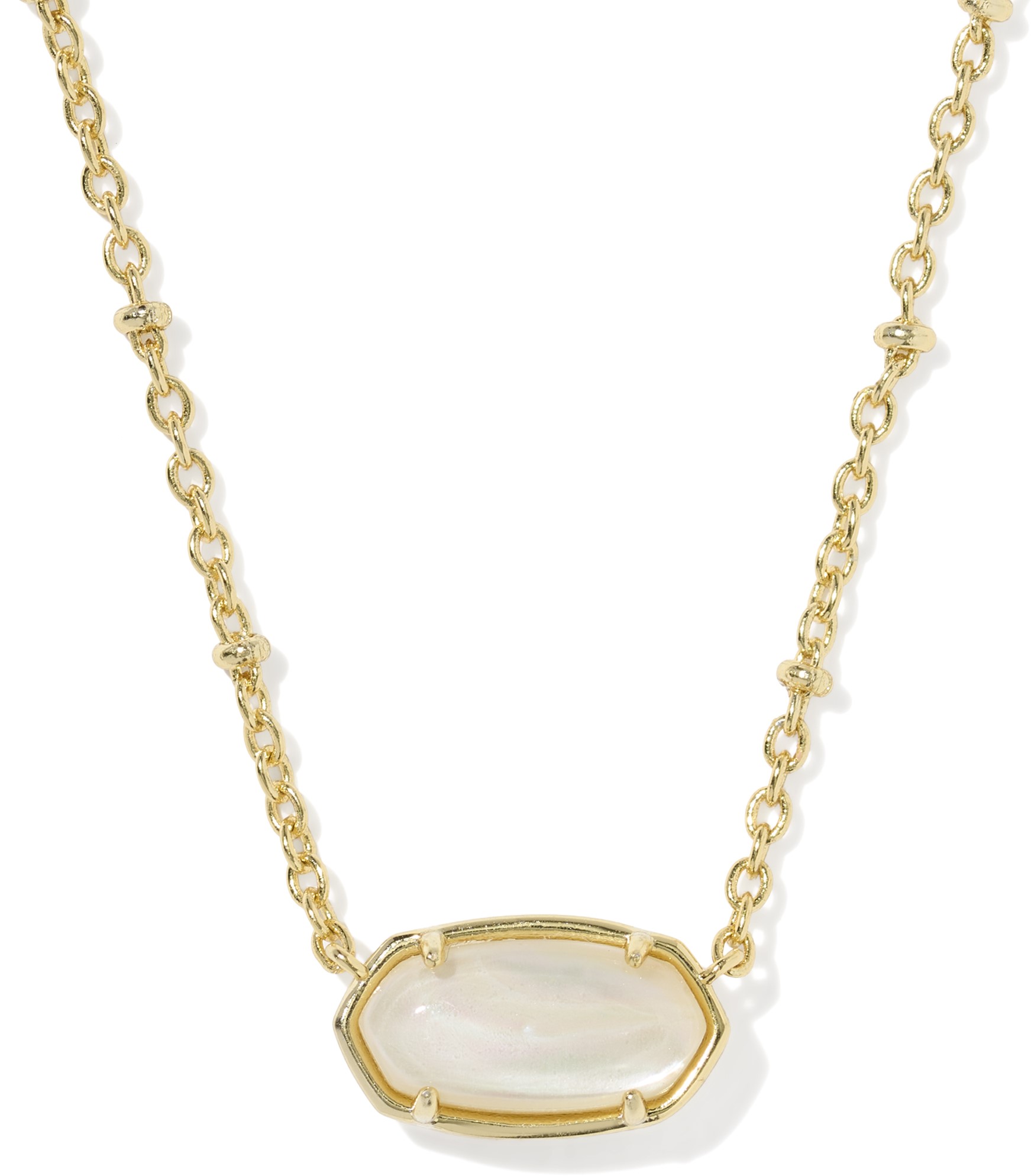 KEDRA SCOTT TIGER STRIPED ELISA NATURAL MOTHER OF PEARL GOLD TONE NECKLACE