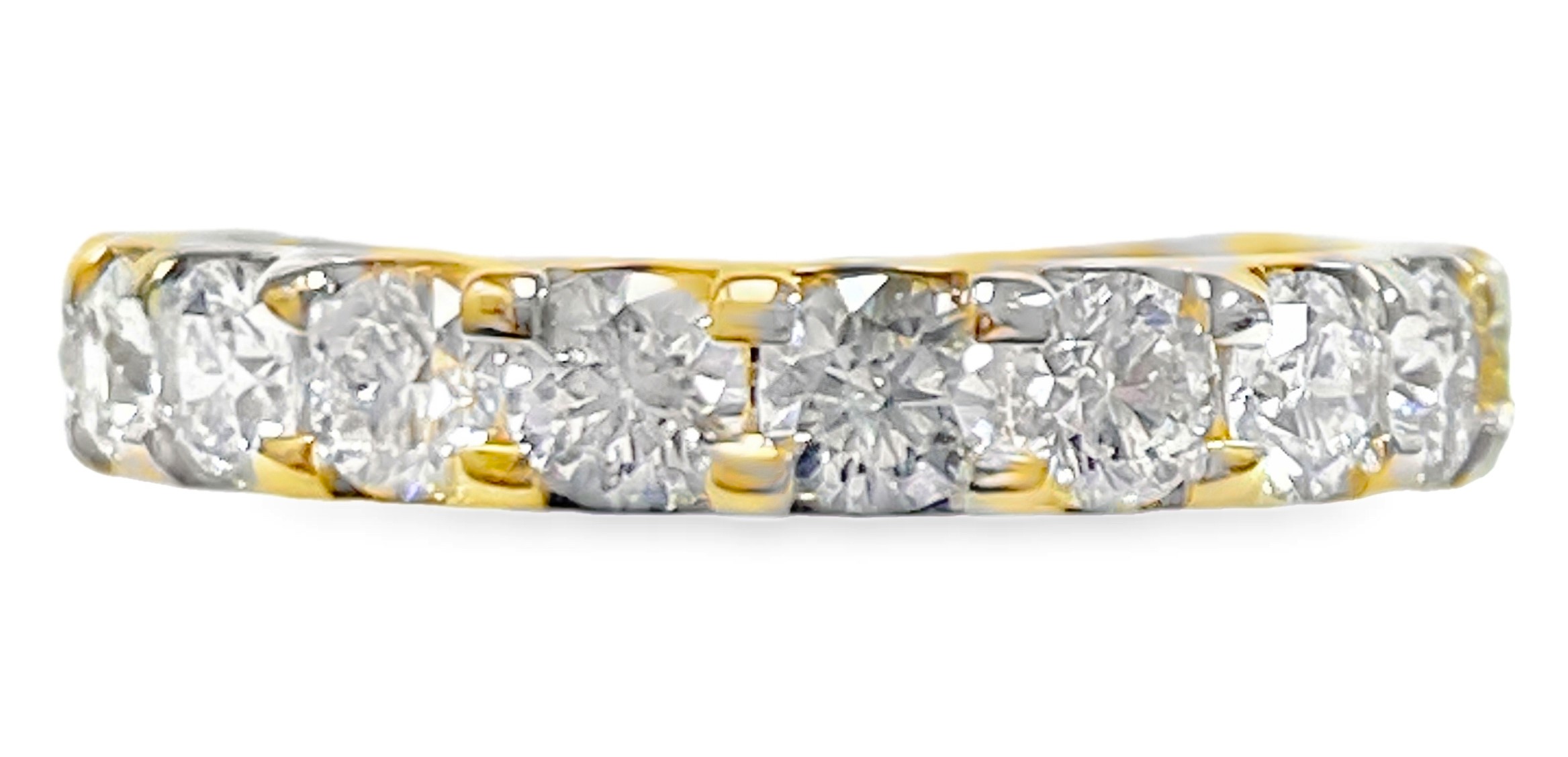 SUPER MAN MADE CREATED 1 1/2CTW LDS 11 ROUND DIAMOND ANNIVERSARY BAND 14KY